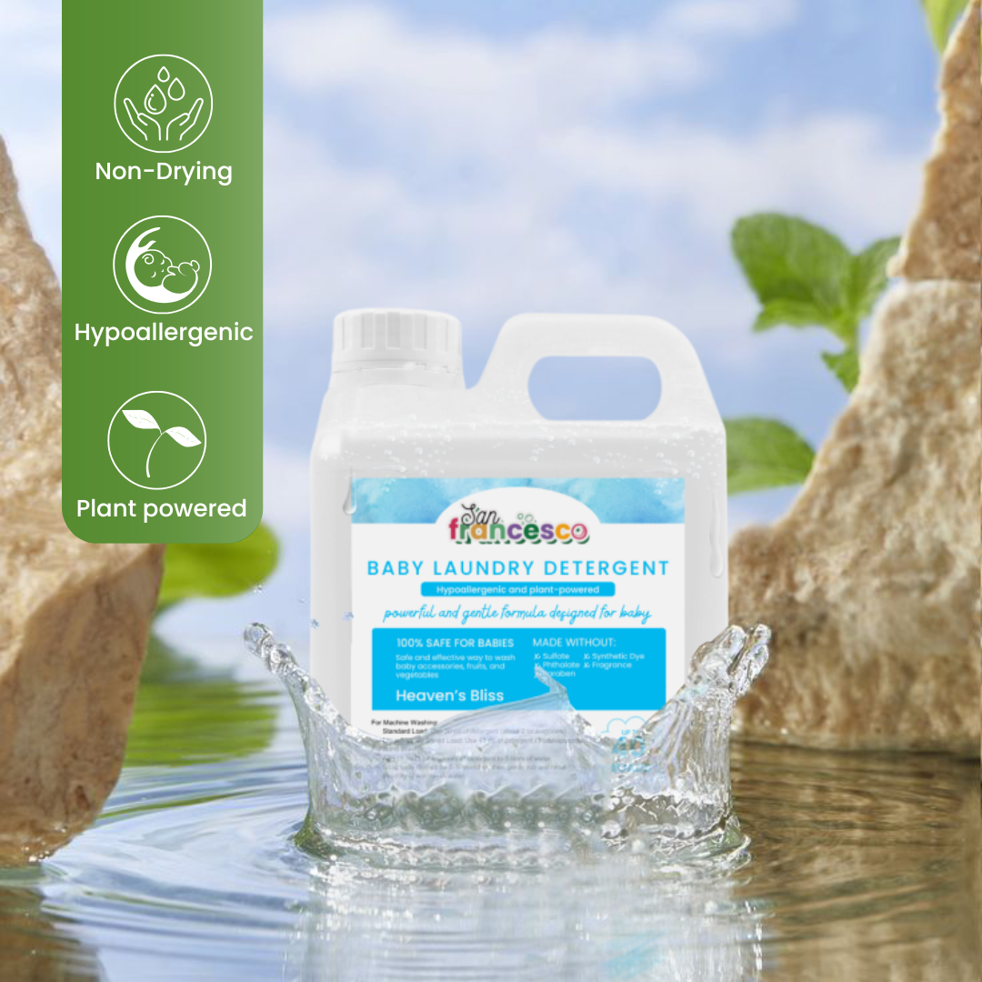[ HYPOALLERGENIC LIQUID DETERGENT ] 1 Gallon San Francesco Hypoallergenic Baby Liquid Detergent for Baby Clothes Baby Detergent Hypoallergenic Baby Liquid Laundry Detergent Baby Laundry Liquid Detergent for Sensitive Skin Baby Detergent Hypoallergenic