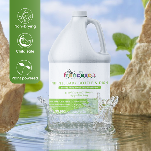 [ BABY BOTTLE CLEANSER ] 1 Gallon San Francesco Fragrance-Free Baby Bottle Nipple Accessories and Dish Cleanser Feeding Bottle Cleanser Baby Bottle Care Baby Bottle Cleaner Cleaning Bottle Baby Essentials 1Liter Bottle Cleanser
