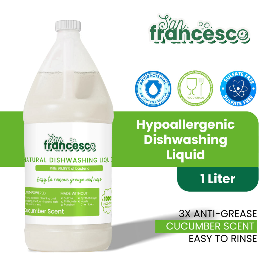 [ DISHWASHING LIQUID CUCUMBER SCENT ] San Francesco 1 Liter Dishwashing Liquid Hypoallergenic Dishwashing Liquid for Sensitive Skin Dish Washing Liquid 1 Gallon Dishwashing Liquid Gallon Dishwashing Liquid 1 Liter Dishwashing Liquid Sale