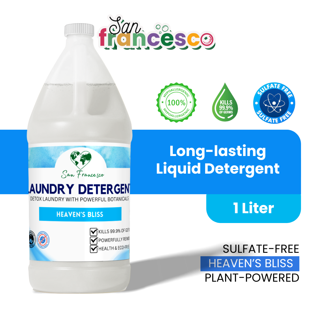 [ LAUNDRY LIQUID DETERGENT ] San Francesco Liquid Detergent Heavy Duty and Long-lasting Laundry Detergent Long-Lasting Scent Hypoallergenic Laundry Detergent Sulfate-Free Liquid Detergent for tough stains Antibacterial Laundry Detergent